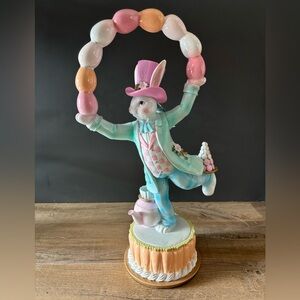 Colorful Rabbit Figurine with Top Hat